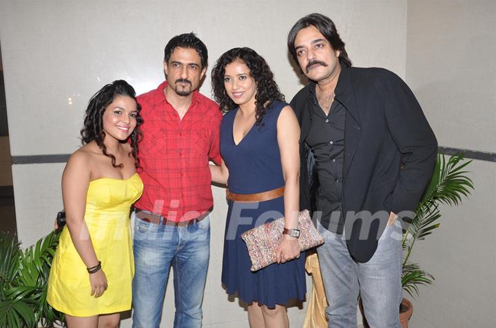 Bollywood actors Sanjay Suri, Chandrachur Singh, Chitrashi Rawat, Shreya Narayan at film Prem Mayee press meet at Hotel Four Seasons in Juhu, Mumbai.