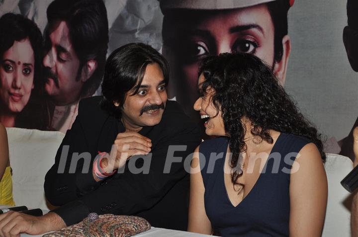 Bollywood actors Chandrachur Singh and Shreya Narayan during the film Prem Mayee press meet at Hotel Four Seasons in Juhu, Mumbai.