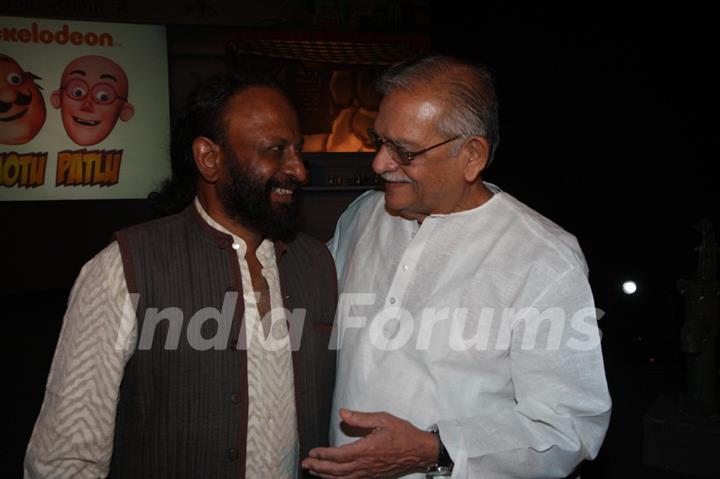 Gulzar and Ketan Mehta at the launch of the new Nickelodeon show ‘Motu Patlu’, at Hotel Taj Lands End, in Mumbai