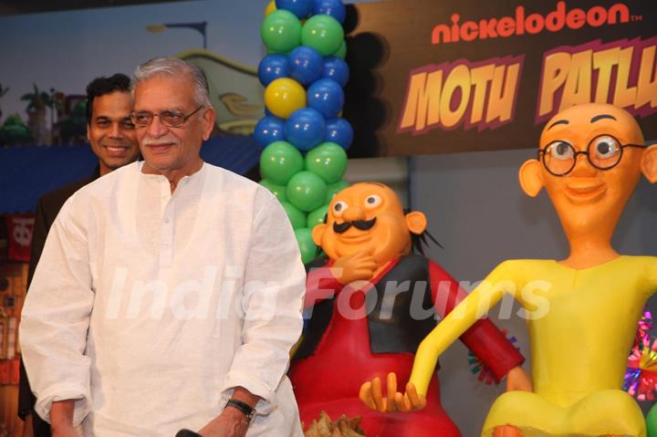 Gulzar and Ketan Mehta at the launch of the new Nickelodeon show ‘Motu Patlu’, at Hotel Taj Lands End, in Mumbai