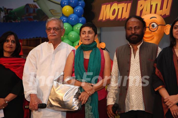 Gulzar and Ketan Mehta at the launch of the new Nickelodeon show ‘Motu Patlu’, at Hotel Taj Lands End, in Mumbai