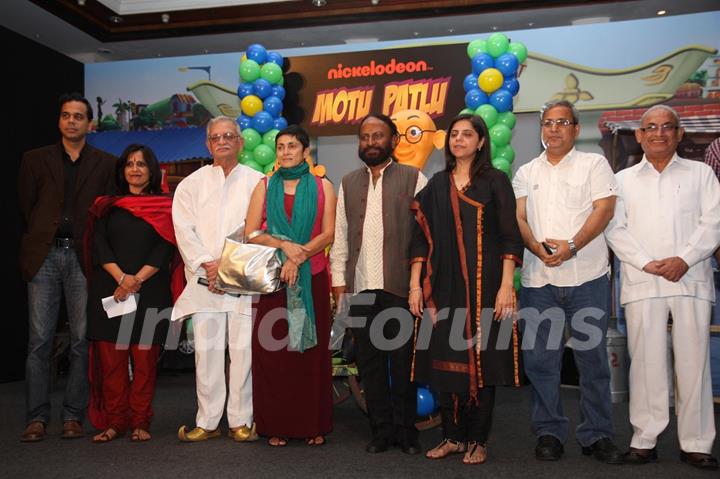 Gulzar and Ketan Mehta at the launch of the new Nickelodeon show ‘Motu Patlu’, at Hotel Taj Lands End, in Mumbai