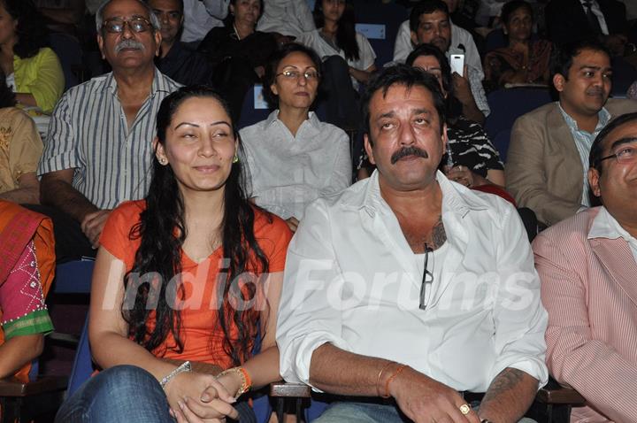 Bollywood actors Sanjay Dutt & Manyata Dutt at Dr Batra's Positive Health Awards 2012 at NCPA Auditorium in Mumbai (Photo: IANS/Sanjay)