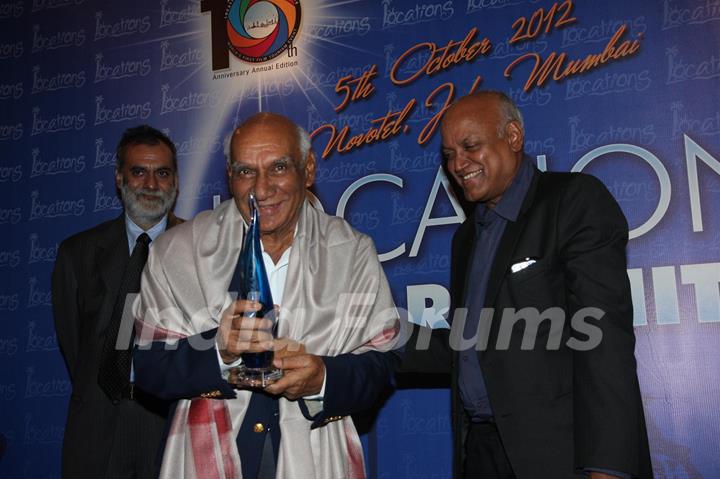 Director Yash Chopra at bollywood Filmmakers honoured at Locations Awards 2012 at Hotel Novotel in Juhu, Mumbai.