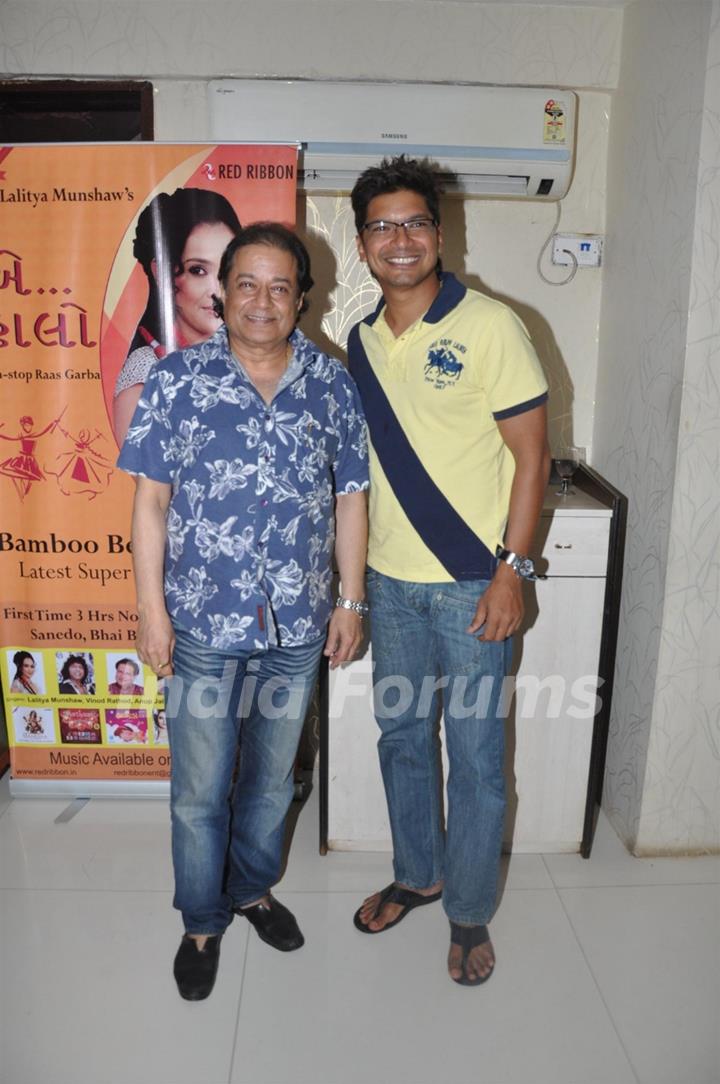 Singers Shaan and Anup Jalota at the Launch of Garba album 'Aye Halo' in Hotel Orritel West in Mumbai.