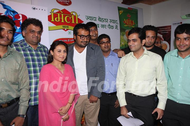 Bollywood actress Rani Mukherji promoting Aiyyaa with Chaha Poha (Tea and Maharashtrian Snack Poha) at Wagh Bakri Tea Lounge in Mumbai.