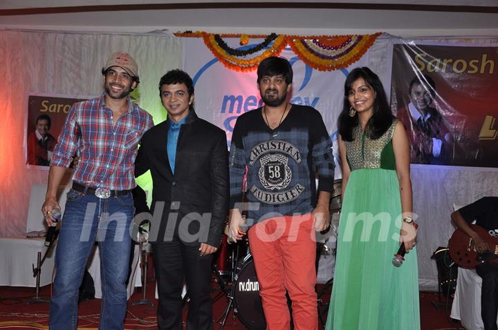 Tusshar Kapoor, Sarosh Sami and Wajid at Sarosh Sami live music concert at Club Millennium in Mumbai.