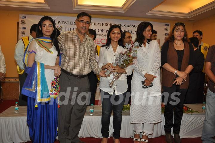 Actress Amrita Rao and others at Free Eye Check Up Camp which was jointly organized by Western India Film Producers Association and Lions Club Of Millennium in Mumbai.