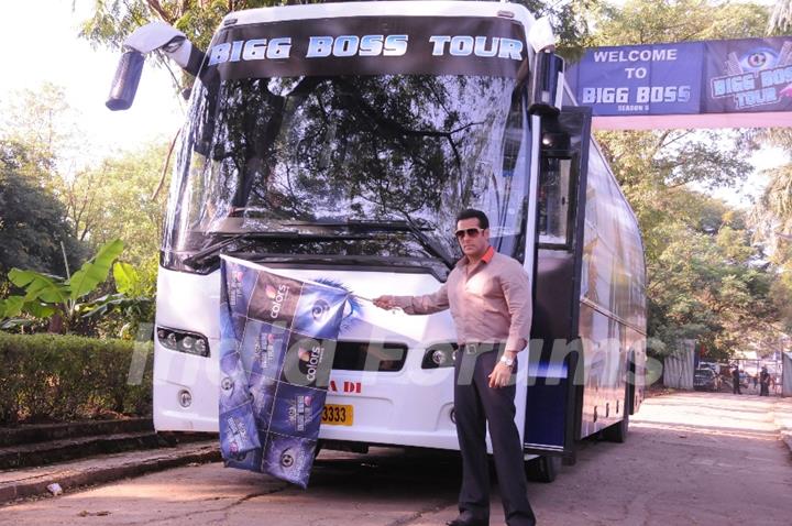 Bollywood actor Salman Khan at the launch of India's first ever reality TV tour in Mumbai.