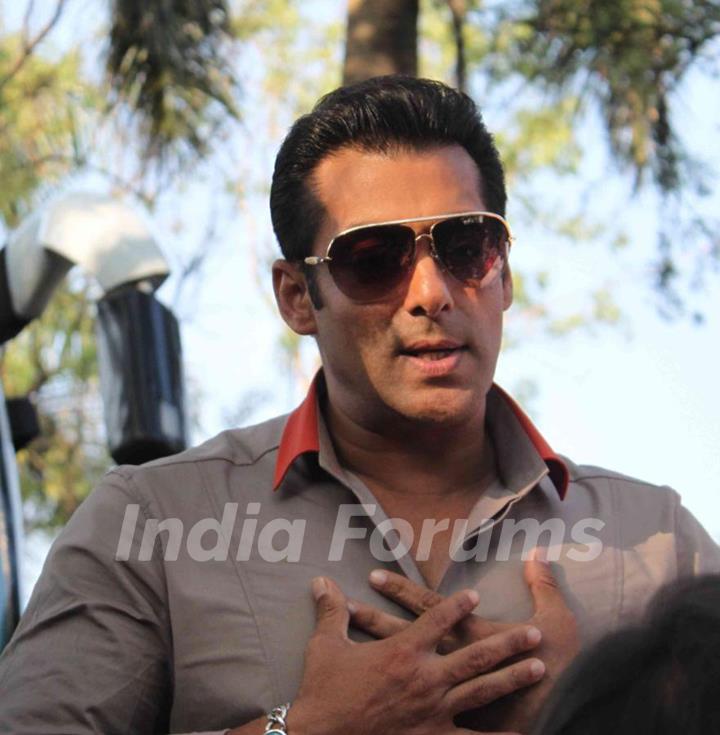 Bollywood actor Salman Khan at the launch of India's first ever reality TV tour in Mumbai.