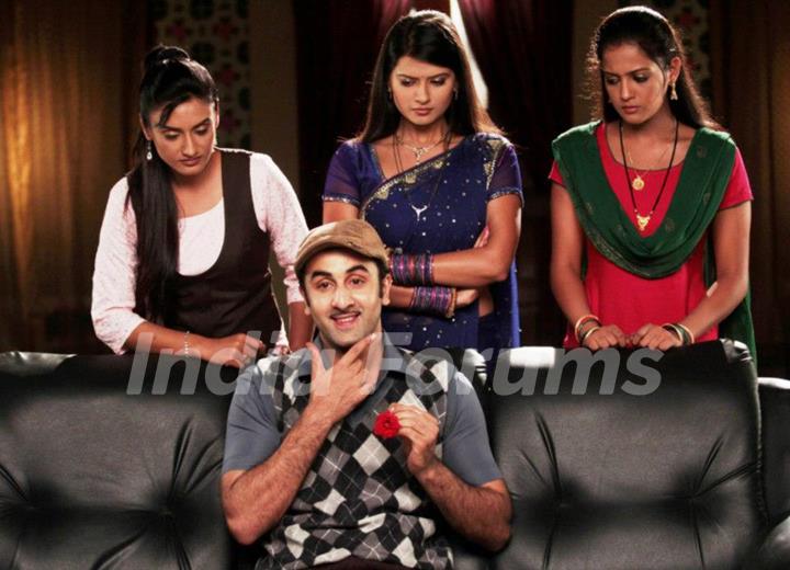 Ranbir Kapoor with Zee TV actresses