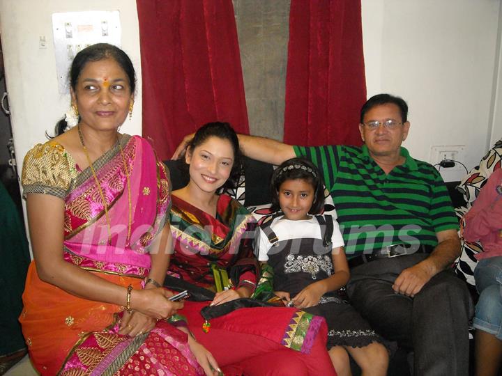 Ankita Lokhande with her Mom and Dad