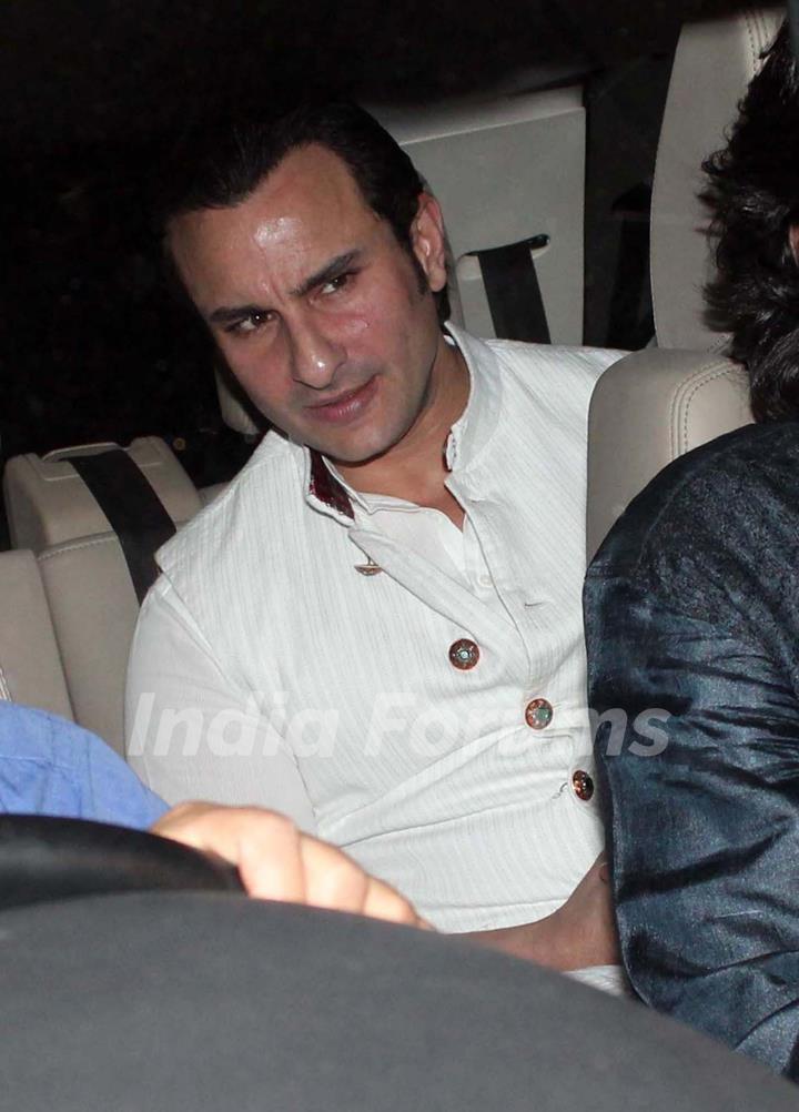 Saif Ali Khan at his Sangeet Ceremony at their new house in Bandra, Mumbai.