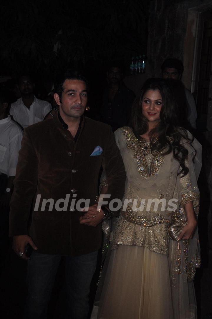 Amrita Arora with husband Shakeel Ladak at Saif Ali Khan and Kareena Kapoor Sangeet Party