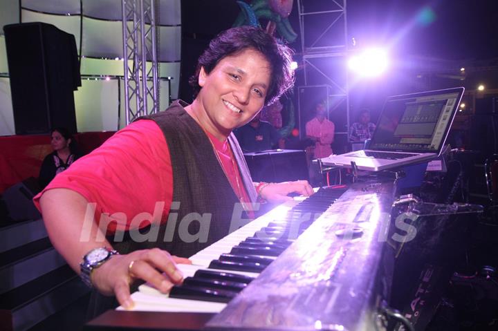 Bollywood singer Falguni Pathak at grand rehearsal for upcoming Navratri Festival in Mumbai