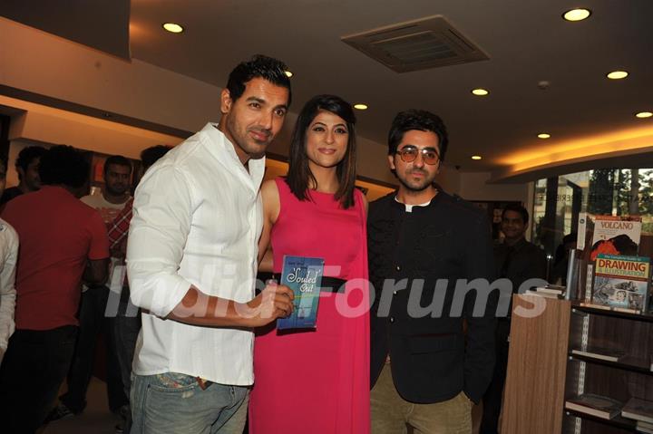 John Abraham unveiling the book of Ayushmann Khurrana Souled Out