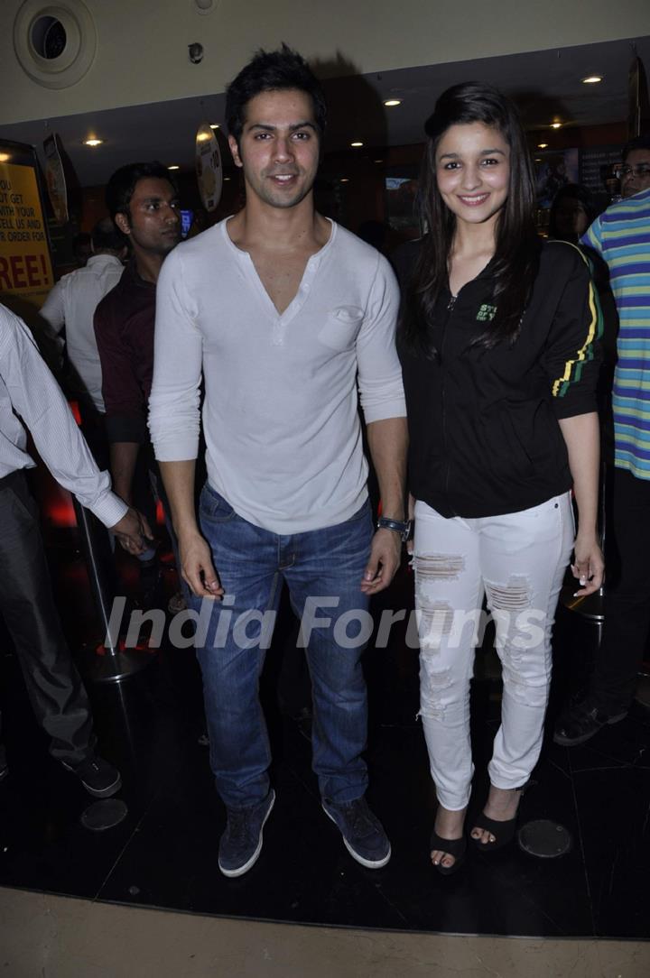 Bollywood stars during the promotion of the movie Student of the Year at PVR and Cinemax in Mumbai.