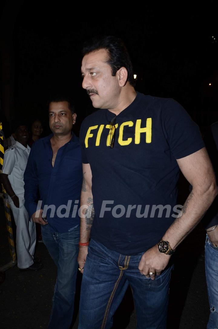 Actor Sanjay Dutt at Bollywood director Yash Chopra no more in Mumbai.