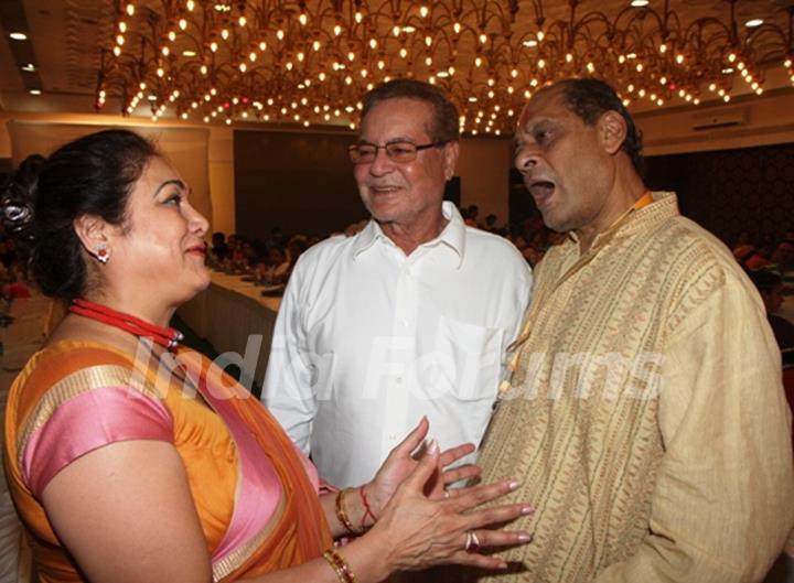 Tina Ambani, Salim Khan and Debu Mukherjee attended Maha Ashtami at North Bombay Sarbojanin Durga Puja