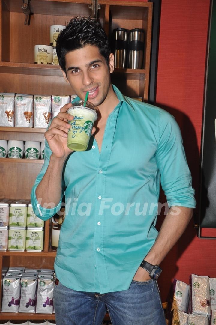 Siddharth Malhotra at Starbucks in Mumbai.