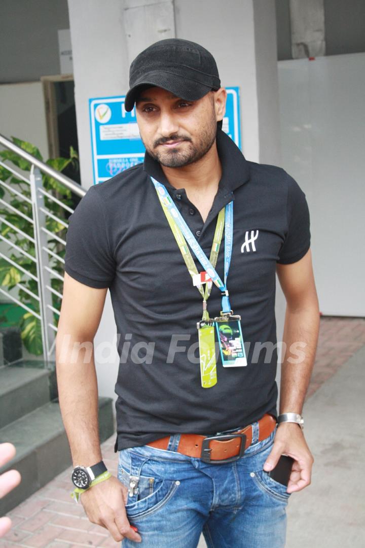 Harbhajan Singh at the Buddh International Circuit in Greater Noida for Airtel Indian Grand Prix 2012.