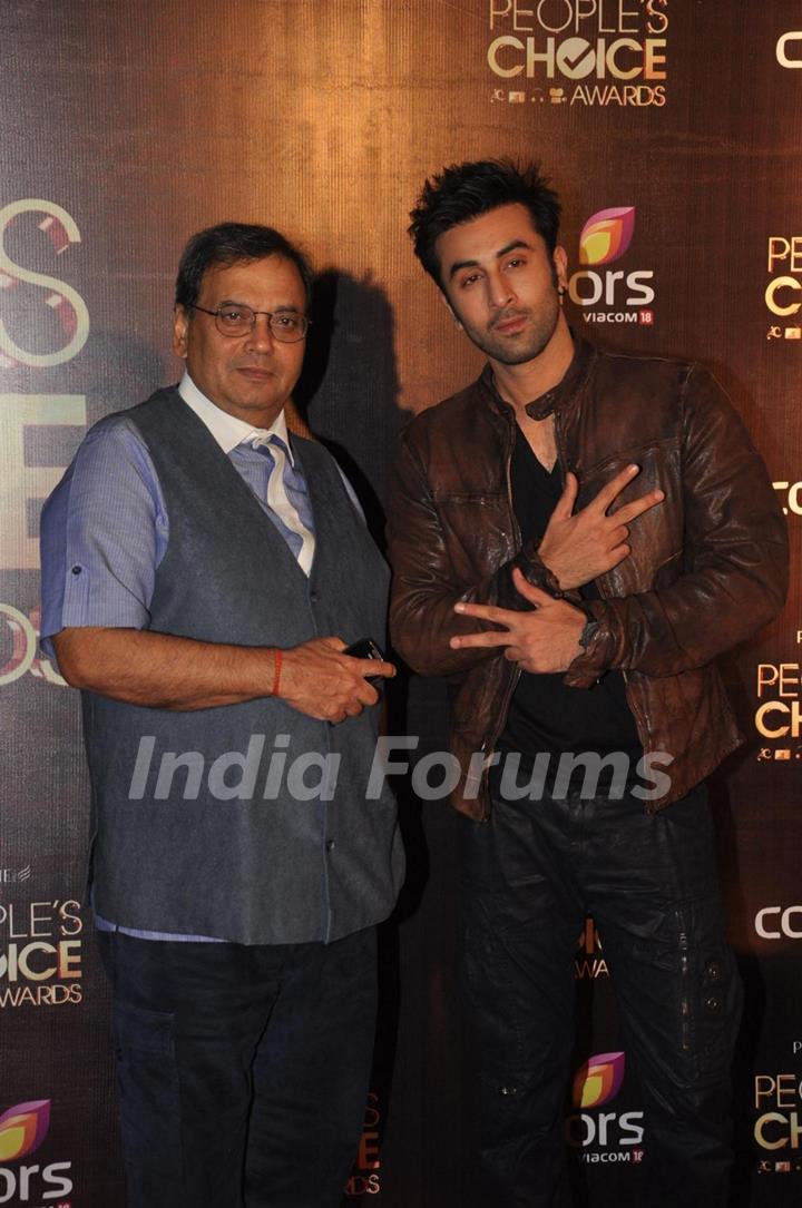 Ranbir Kapoor with Subhash Ghai at Peoples Choice Awards 2012