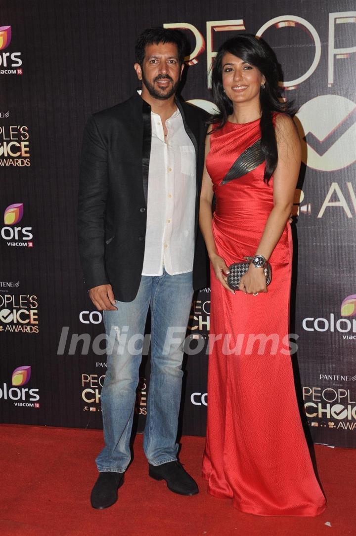 Kabir Khan with wife Mini Mathur at Peoples Choice Awards 2012