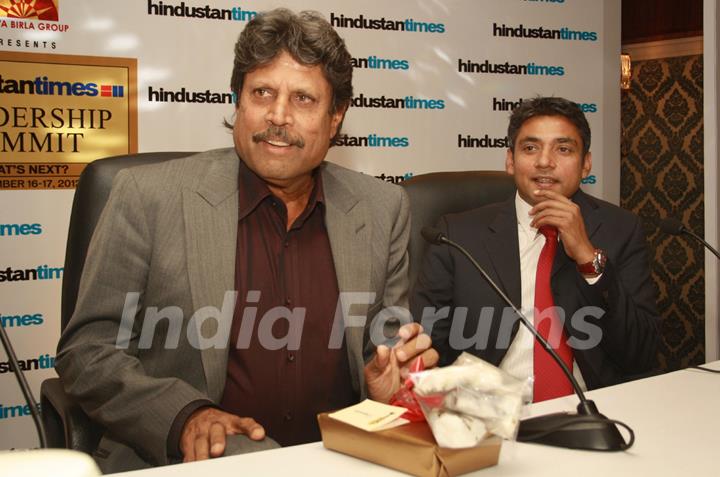 Kapil Dev and Ajay Jadeja at the Hindustan Times Leadership Summit