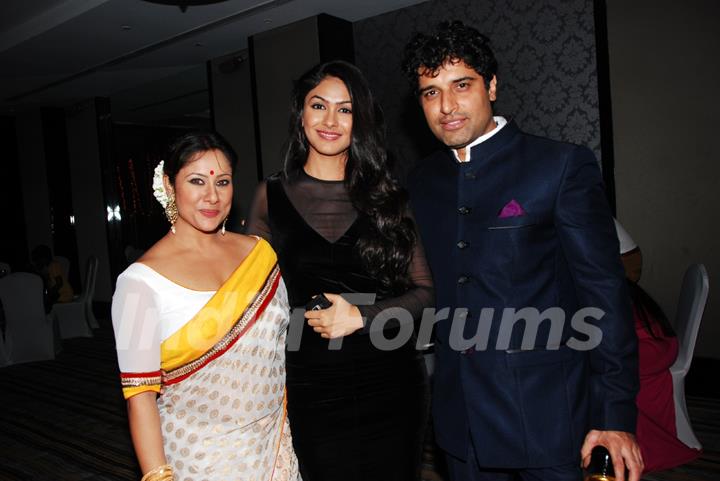 Sai and Shakit with Gauri Bhonsle at launch of their Production house Thoughtrain Entertainment