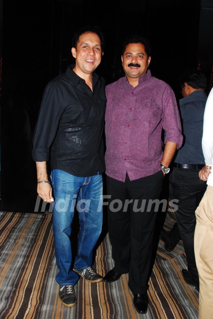 Tushar Dalvi with Adesh Bandekar at the launch of Production house Thoughtrain Entertainment