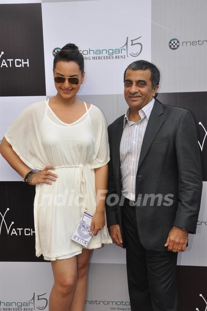 Bollywood actor Sonakshi Sinha during the Metro Motors Auto Hangar H M Mehta Trophy at Mahalaxmi Race Course in Mumbai