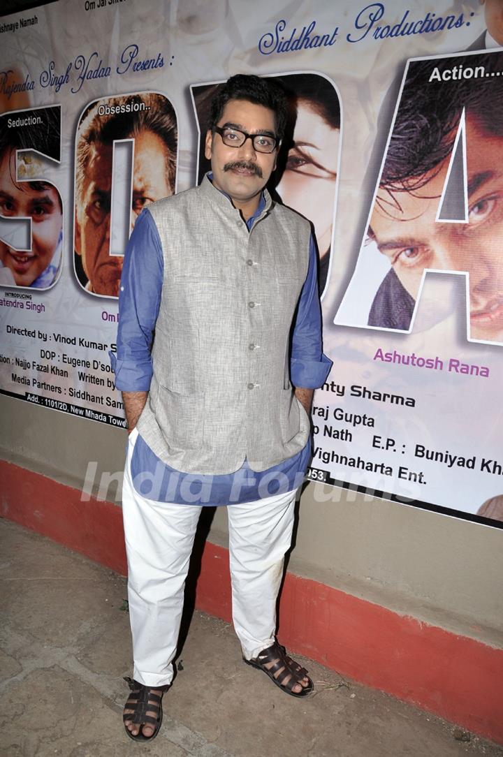 Ashutosh Rana at First item song shoot of film Soda at Kamalistan studio in Mumbai