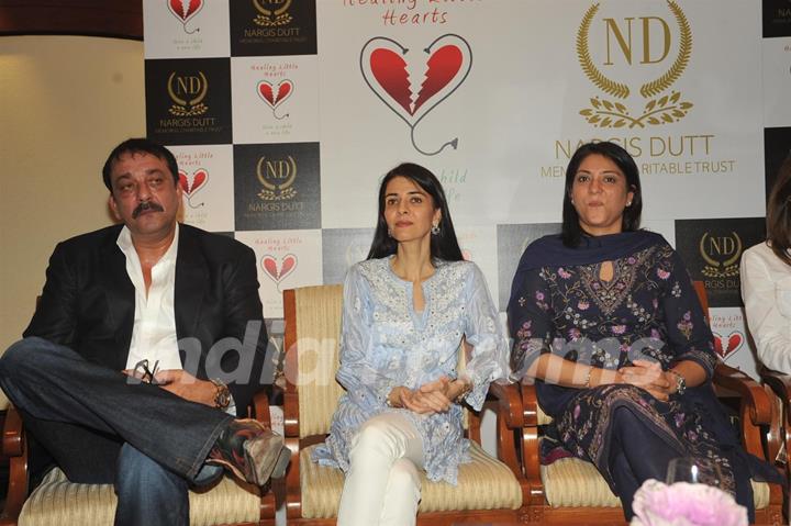 Sanjay Dutt with sisters Namrata Dutt and Priya Dutt attended the Nargis Dutt Memorial Trust