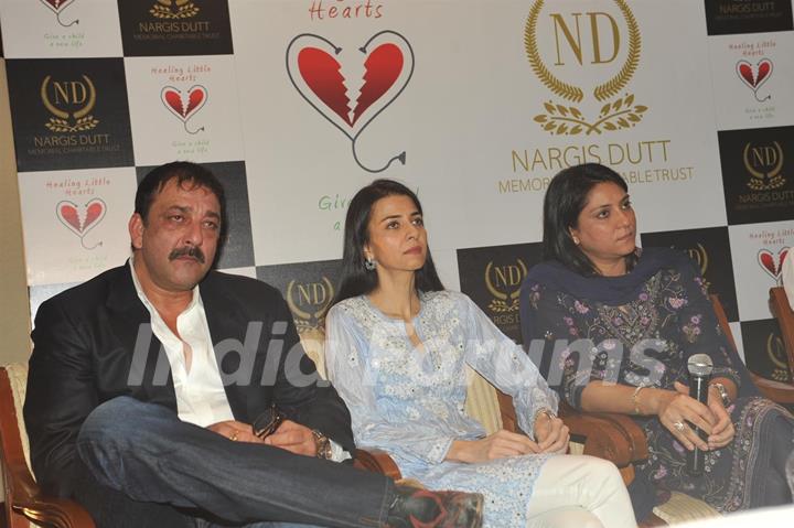 Sanjay Dutt with sisters Namrata Dutt and Priya Dutt attended the Nargis Dutt Memorial Trust