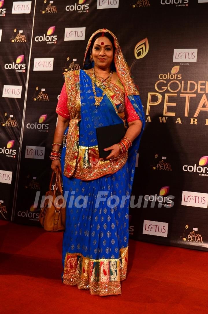 Hema Singh as Imarti Devi of Kairi at Colors Golden Petal Awards Red Carpet Moments