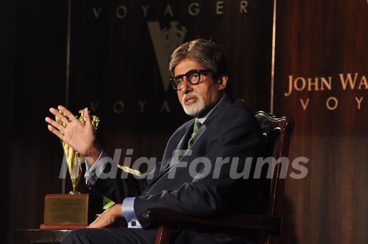 Bollywood actor Amitabh Bachchan honoured as the 'John Walker & Sons Game Changer of the Century' at Hotel Taj Mahal Palace in Colaba, Mumbai.