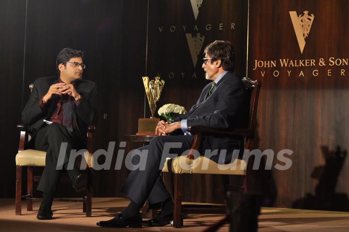 Bollywood actor Amitabh Bachchan honoured as the 'John Walker & Sons Game Changer of the Century' at Hotel Taj Mahal Palace in Colaba, Mumbai.