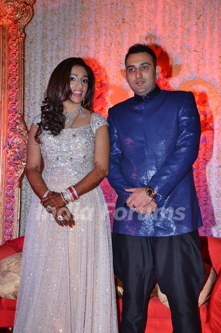 Avani and Puneet at their wedding reception in Mumbai.