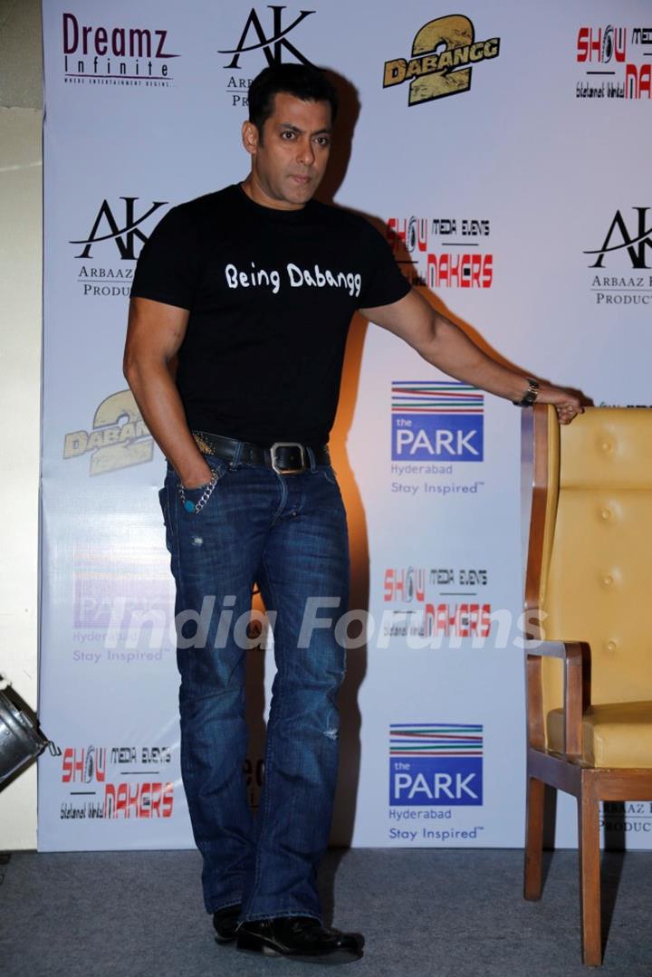 Bollywood actor Salman Khan campaigning charity and Promotion of Dabangg 2 in Hyderabad.