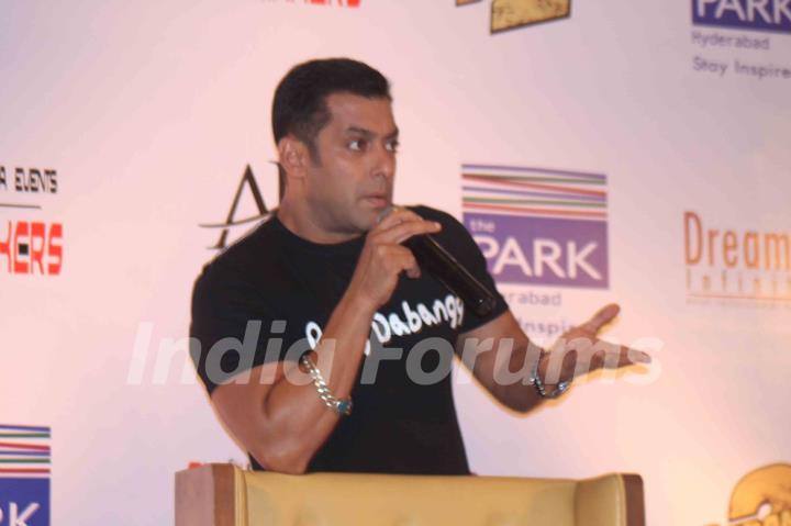 Bollywood actor Salman Khan campaigning charity and Promotion of Dabangg 2 in Hyderabad.