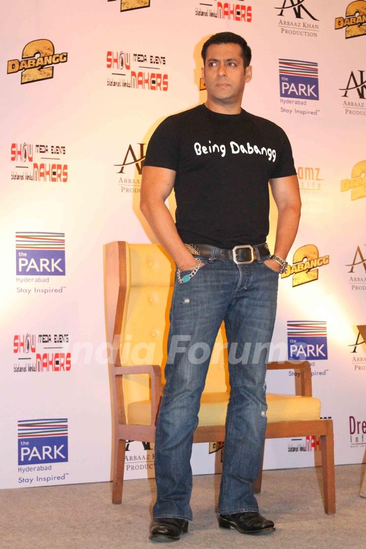 Bollywood actor Salman Khan campaigning charity and Promotion of Dabangg 2 in Hyderabad.