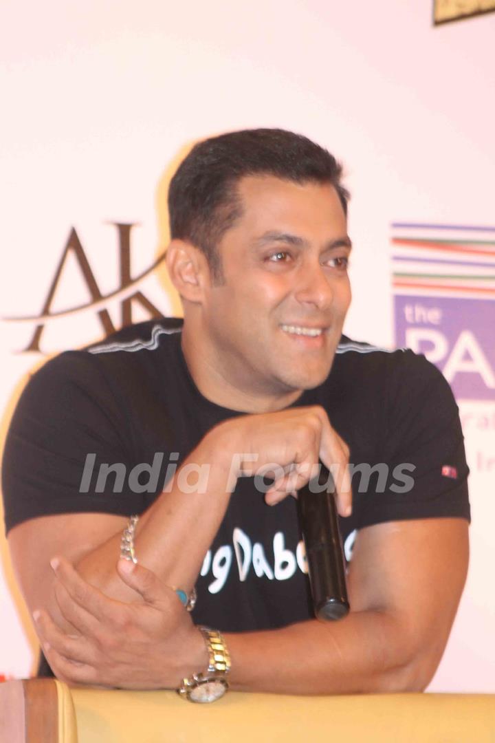 Bollywood actor Salman Khan campaigning charity and Promotion of Dabangg 2 in Hyderabad.