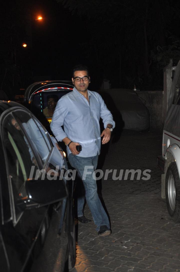 Bollywood actor Arbaaz Khan at film Dabangg 2 special screening at Ketnav Preview Theater in Mumbai on Monday.