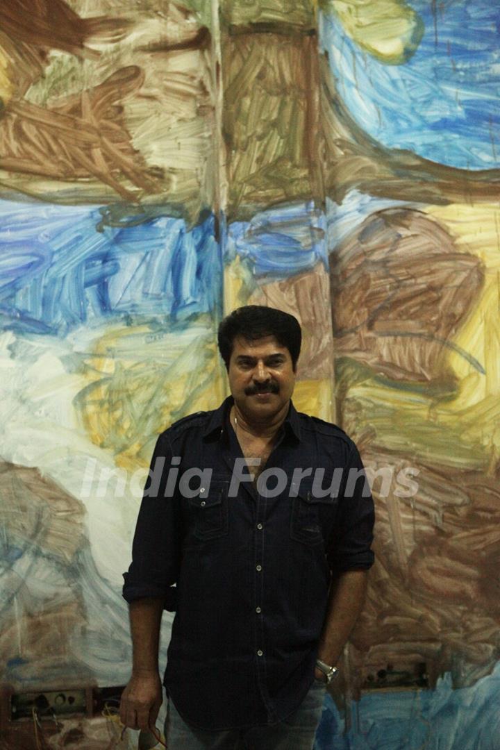 Superstar Mammootty visited Aspinwall House, one of the major venues of the Kochi Muziris Biennale, Kerala.