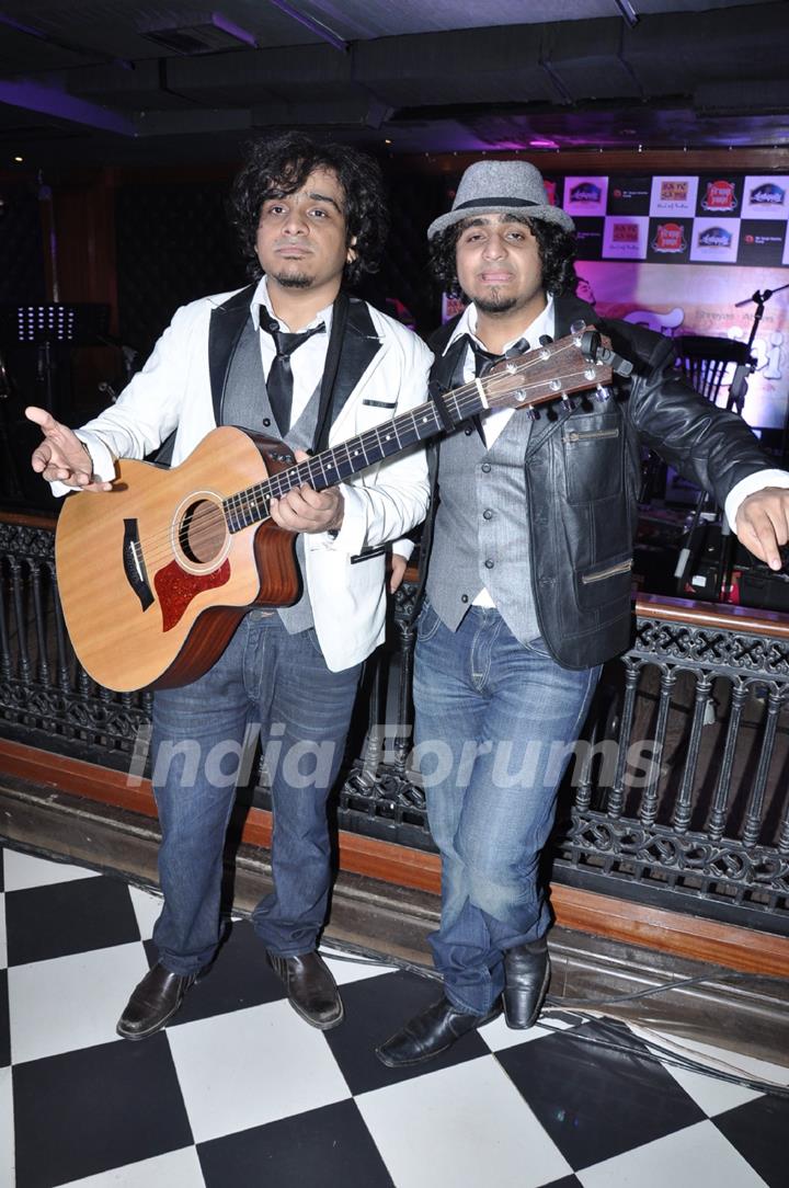 Abhas Joshi and Shreyas Joshi at the launch of their music album Thagni in Firangi Paani, Mumbai.