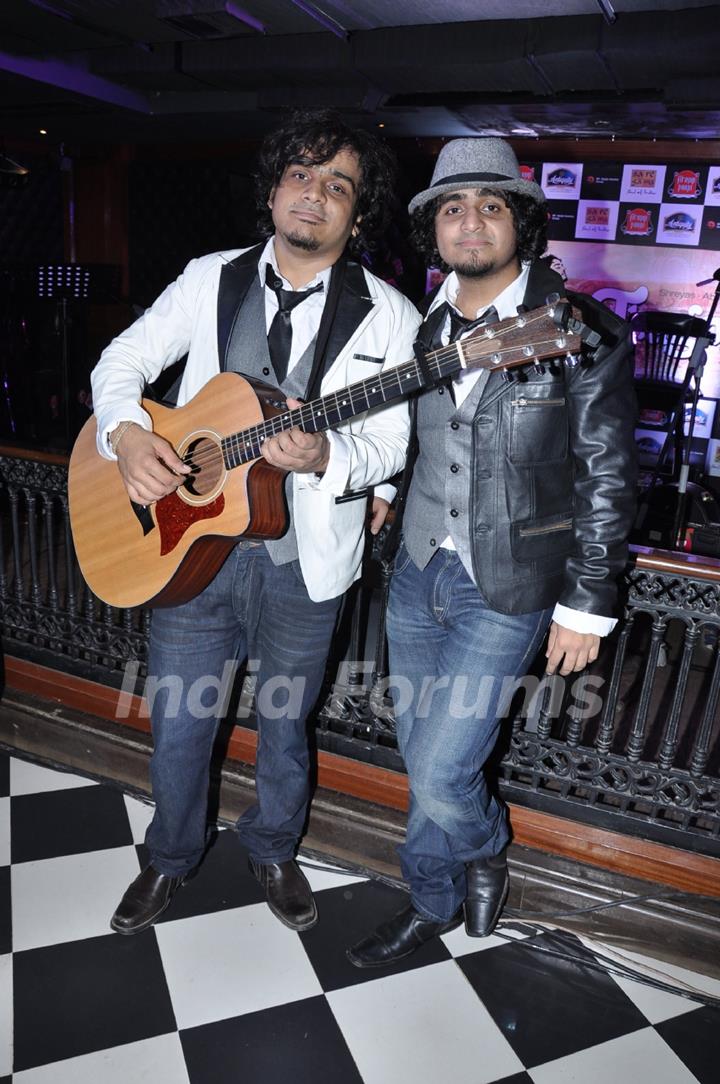 Abhas Joshi and Shreyas Joshi at the launch of their music album Thagni in Firangi Paani, Mumbai.