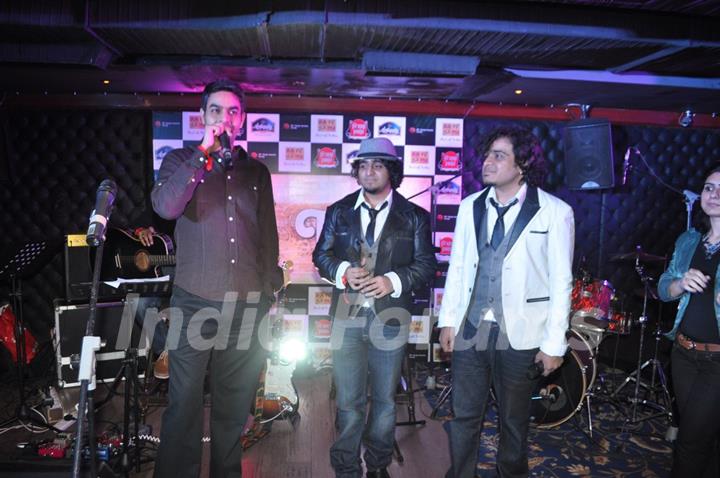 Abhas Joshi and Shreyas Joshi at the launch of their music album Thagni in Firangi Paani, Mumbai.