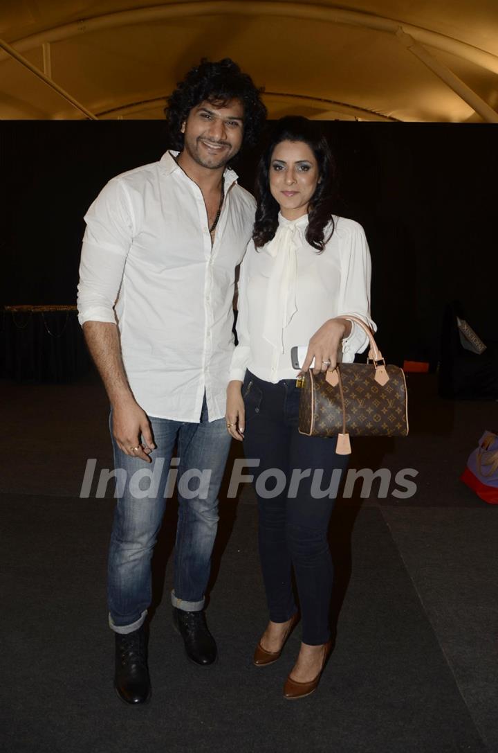 Television actors Ali Hasaina and Simple kaul at Chimera fashion show of WLC College in Mumbai.