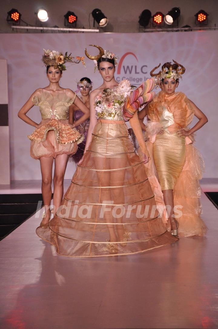 Models walk the ramp at Chimera fashion show of WLC College in Mumbai.