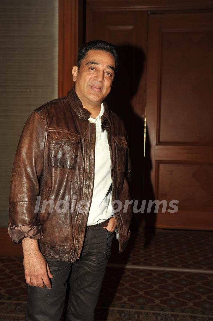 Kamal Haasan at press meet to announce film Vishwaroop premiere